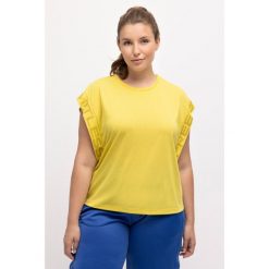 Damskie T-shirt napisy antybakteryjny okrągły dekolt krótki rękaw. Zielone t-shirty damskie Ulla Popken, plus size, bez wzorów, z materiału, bez kołnierzyka. Za 195.99 zł.