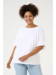 KAFFE curve Bluzka w kolorze białym rozmiar: 42. Białe bluzki damskie KAFFE curve, bez wzorów, bez kołnierzyka, bez ramiączek. Za 104.99 zł.
