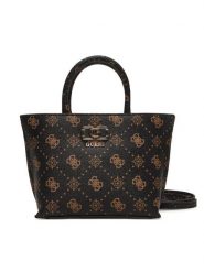 Guess Torebka Emelie Logo Mini HWGP99 28750 Brązowy. Brązowe kuferki damskie Guess, z aplikacjami, ze skóry, bez dodatków. Za 659.99 zł.