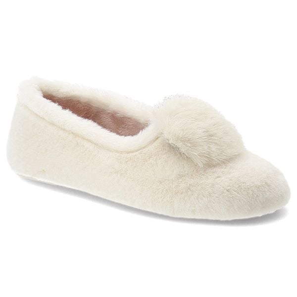 Białe Kapcie Macarena Wsuwane Ocieplane Obuwie Damskie. Białe kapcie damskie Macarena, z materiału. Za 169.00 zł.