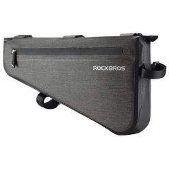 Torba rowerowa trójkątna pod ramę ROCKBROS AS-017-1 8 L sakwa wodoodporna. Szare torby sportowe ROCKBROS, bez wzorów, z materiału, duże. Za 129.99 zł.