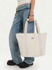 Guess Jeans Torebka CWBEO-GUESS-B-016-09 Écru. Białe shopper bag Guess Jeans, z jeansu, bez dodatków. Za 199.99 zł.