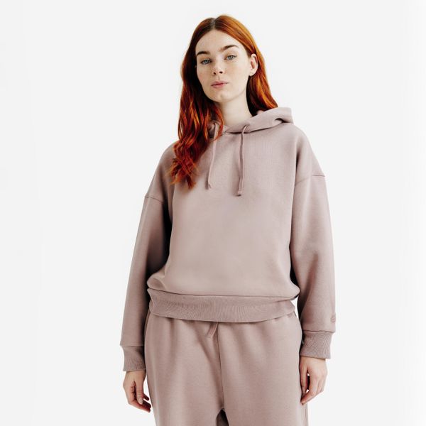Bluza z kapturem damska Elementals. Brązowe bluzy damskie Decathlon, m, bez wzorów, z bawełny, z kapturem. W wyprzedaży za 129.99 zł.