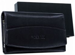 Portfel skórzany Cavaldi granatowy RD-06-GCL. Niebieskie portfele damskie 4U Cavaldi, bez wzorów, ze skóry. Za 69.99 zł.