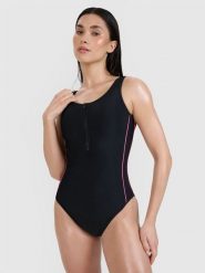 4F Kostium kąpielowy jednoczęściowy damski - czarny XXL. Czarne szorty damskie 4F, bez wzorów, z elastanu. Za 149.99 zł.