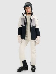 4F Spodnie narciarskie softshell membrana 10000 damskie - beżowe XS. Brązowe spodnie sportowe damskie 4F, na zimę, l, bez wzorów, z materiału, z podwyższonym stanem, narciarskie. Za 599.99 zł.