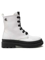 Calvin Klein Jeans Trapery Lace-Up Bootie V4A5-81031-1453 M Biały. Białe kozaki dziewczęce Calvin Klein Jeans, bez wzorów, z jeansu, bez obcasa, bez zapięcia. Za 539.99 zł.