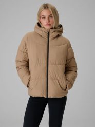 4F Kurtka z wypełnieniem syntetycznym damska - brązowa XL. Brązowe kurtki damskie 4F, na zimę, s, bez wzorów, z syntetyku, bez kaptura. Za 399.99 zł.