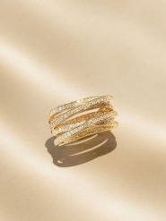 DIAMANTA Złoty pierścionek "New Entrelacs Candides" z diamentami rozmiar: 52. Żółte pierścionki damskie DIAMANTA, z diamentem, złote. Za 8,952.99 zł.