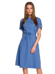 Stylove Sukienka w kolorze niebieskim rozmiar: L. Niebieskie sukienki damskie Stylove, bez wzorów, bez ramiączek. Za 193.24 zł.