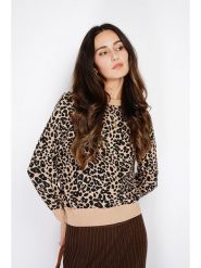 ASSUILI Sweter w kolorze czarno-beżowym rozmiar: 42. Brązowe swetry klasyczne damskie Assuili, z kaszmiru, bez kołnierzyka. Za 158.10 zł.