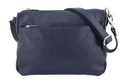 Listonoszka skórzana BARBERINI'S granatowa 519-4. Czarne shopper bag Barberinis, bez wzorów, ze skóry, przez ramię, bez dodatków. Za 219.99 zł.