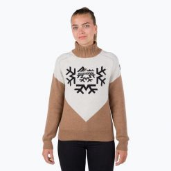 Sweter damski Rossignol Cieloalto Tn. Brązowe swetry klasyczne damskie Rossignol, bez kołnierzyka. Za 809.99 zł.