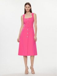 Nissa Sukienka koktajlowa RC14788 Różowy Slim Fit. Czerwone sukienki damskie Nissa, bez wzorów, z syntetyku, wizytowe, bez ramiączek. Za 1,529.00 zł.