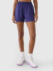 4F Szorty funkcyjne w kolorze niebieskim rozmiar: XL. Niebieskie spodenki sportowe damskie 4F, xl, bez wzorów, z materiału, na fitness i siłownię. Za 52.92 zł.