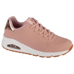 Buty sportowe Sneakersy damskie, Uno-Shimmer Away. Czerwone obuwie sportowe casual damskie Skechers, trekkingowe. Za 359.99 zł.