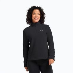 Bluza polarowa damska Jack Wolfskin Taunus 100 Half Zip. Czarne bluzy damskie Jack Wolfskin, xs, bez wzorów, z materiału, bez kaptura. Za 178.99 zł.