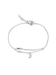 Eclat d'Argent Srebrna bransoletka z elementem ozdobnym rozmiar: onesize. Szare bransoletki damskie Eclat d'Argent, srebrne. Za 73.99 zł.