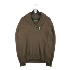 Second life - Damski brązowy sweter - Jak nowy. Brązowe golfy damskie Ralph Lauren, bez kołnierzyka. Za 127.76 zł.