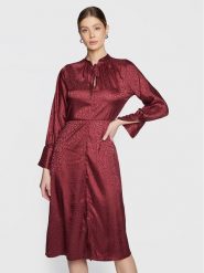 Closet London Sukienka codzienna D8522 Bordowy Regular Fit. Czerwone sukienki damskie Closet London, bez wzorów, z syntetyku, bez ramiączek. Za 139.99 zł.