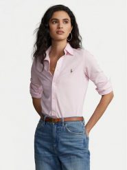 Polo Ralph Lauren Koszula Heidi 211664427002 Różowy Slim Fit. Czerwone koszule damskie Polo Ralph Lauren, m, bez wzorów, z bawełny, bez kołnierzyka, bez ramiączek. Za 379.99 zł.
