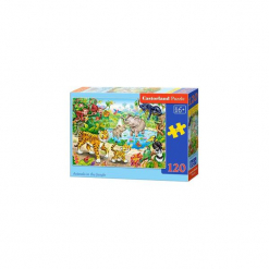 Castor Puzzle 120 Elementów Zwierzęta W Dżungli. Szare bez kategorii Castor, z motywem zwierzęcym, klasyczne, z klasycznym kołnierzykiem. Za 20.00 zł.