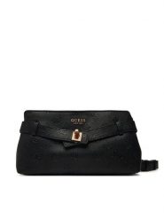 Guess Torebka Ella Logo Mini HWPD97 46730 Czarny. Czarne listonoszki damskie Guess, z aplikacjami, ze skóry, bez dodatków. Za 544.99 zł.