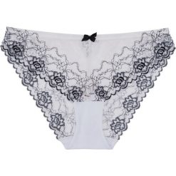 Figi "rio" bonprix biało-czarny. Białe figi bonprix, w koronkowe wzory, z koronki. Za 34.99 zł.