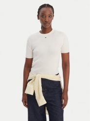 Tommy Jeans Sweter Essential DW0DW19336 Écru Regular Fit. Swetry klasyczne damskie Tommy Jeans, s, z bawełny, bez kołnierzyka. Za 369.99 zł.