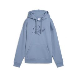 Damska bluza z kapturem Essentials Script Comfort PUMA Cool Blue. Niebieskie bluzy damskie Puma, bez wzorów, z kapturem. Za 249.00 zł.