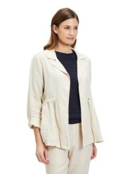 CARTOON Lniana kurtka przejściowa w kolorze kremowym rozmiar: 36. Brązowe kurtki damskie Cartoon, bez wzorów, ze lnu, bez kaptura. Za 165.99 zł.