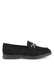 DeeZee Lordsy DS1590-2 Czarny. Czarne półbuty damskie DeeZee, bez wzorów, z materiału, bez obcasa, bez zapięcia. Za 99.99 zł.