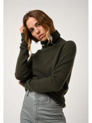 AUTHENTIC CASHMERE Kaszmirowy golf "Linda" w kolorze zielonym rozmiar: XXL. Zielone golfy damskie AUTHENTIC CASHMERE, xxl, bez wzorów, z kaszmiru, bez ramiączek. Za 507.45 zł.