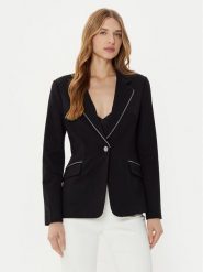 Guess Marynarka W5RN41 KCMU2 Czarny Regular Fit. Czarne marynarki i żakiety damskie Guess, s, z aplikacjami, z syntetyku. Za 349.99 zł.