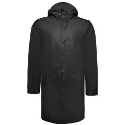 Kurtka Rains Long Jacket W3. Czarne kurtki damskie Rains, m, bez wzorów, bez kaptura. W wyprzedaży za 378.10 zł.