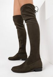 Zielone Kozaki Lady In Grey. Zielone kozaki damskie Born2be, za kolano, bez obcasa, na płaskiej podeszwie, bez zapięcia. Za 139.99 zł.