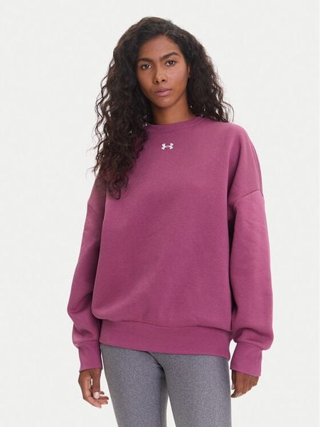 Under Armour Bluza Ua Rival 1386463 Różowy Oversize. Czerwone bluzy damskie Under Armour, l, bez wzorów, z bawełny, bez kaptura. Za 199.99 zł.