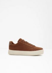 Sneakersy. Brązowe obuwie sportowe casual damskie bonprix, bez zapięcia. Za 127.99 zł.