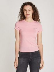 TOMMY JEANS Koszulka w kolorze jasnoróżowym rozmiar: XL. Różowe koszulki damskie Tommy Jeans, xl, bez wzorów, z bawełny, bez kołnierzyka, bez ramiączek. Za 96.95 zł.