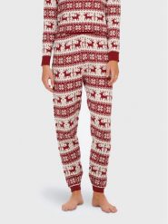 ONLY Spodnie dzianinowe Xmas 15272160 Czerwony Regular Fit. Czerwone spodnie materiałowe damskie Only, bez wzorów, z dzianiny. W wyprzedaży za 39.99 zł.