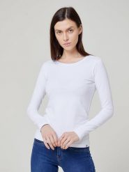 BIG STAR Koszulka w kolorze białym rozmiar: XL. Białe bluzki damskie Big Star, xl, bez wzorów, bez kołnierzyka, bez ramiączek. Za 63.95 zł.