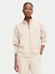 Guess Bluza V6YQ17 K4313 Beżowy Regular Fit. Brązowe bluzy damskie Guess, xxl, z aplikacjami, z syntetyku, bez kaptura. Za 394.99 zł.