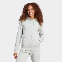 Bluza na zamek damska ADIDAS Gym & Pilates. Szare bluzy damskie Adidas, m, bez wzorów, z bawełny, bez kaptura. Za 199.99 zł.