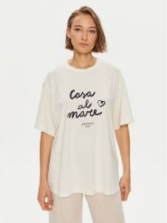 Weekend Max Mara T-Shirt Xanadu 2425946041600 Écru Oversize. T-shirty damskie Weekend Max Mara, l, bez wzorów, z bawełny, bez kołnierzyka. Za 419.99 zł.