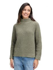 CARTOON Sweter w kolorze khaki rozmiar: 46. Brązowe swetry klasyczne damskie Cartoon, ze splotem, bez kołnierzyka. Za 114.95 zł.