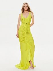 Elisabetta Franchi Sukienka wieczorowa AB-590-42E2-V780 Zielony Slim Fit. Zielone sukienki damskie Elisabetta Franchi, bez wzorów, z wiskozy, wizytowe, bez ramiączek. Za 1,739.00 zł.