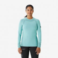 Koszulka bezszwowa damska Simond Alpinism z wełną. Niebieskie bluzki damskie SIMOND, m, bez wzorów, z dzianiny, sportowe, bez kołnierzyka, bez ramiączek. Za 159.99 zł.