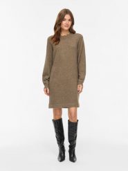 Vila Sukienka dzianinowa w kolorze szarobrązowym rozmiar: XL. Brązowe sukienki damskie Vila, bez wzorów, z dzianiny, bez ramiączek. Za 139.95 zł.