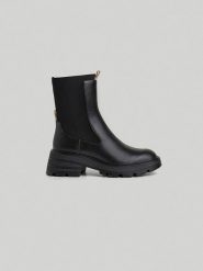 Pepe Jeans FOOTWEAR Sztyblety "Soda Plus" w kolorze czarnym rozmiar: 39. Czarne botki damskie Pepe Jeans FOOTWEAR, z jeansu, sportowe, bez obcasa, bez zapięcia. Za 286.45 zł.
