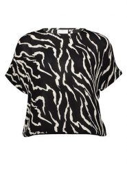Kaffe Bluzka w kolorze czarno-białym rozmiar: 38. Białe bluzki damskie Kaffe, bez wzorów, z wiskozy, bez kołnierzyka, bez ramiączek. Za 56.53 zł.